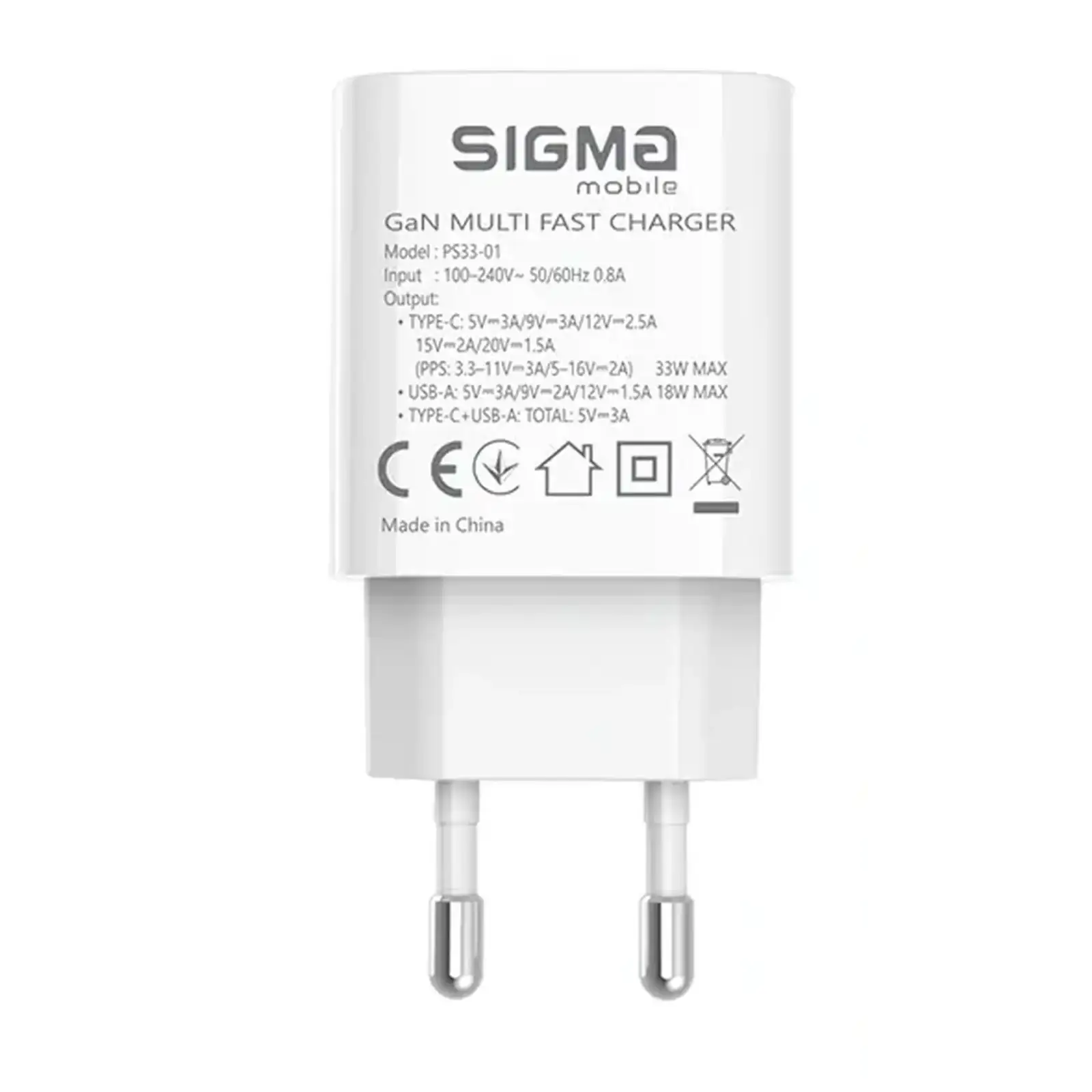 МЗП Sigma mobile X-power 33W GaN White (PS33-01) UA