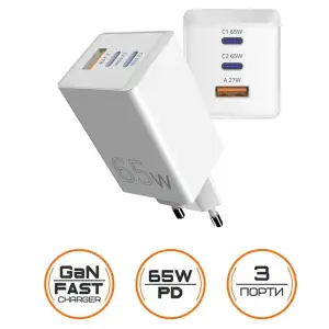 МЗП Sigma mobile X-power 65W GaN White (PS65-01) UA