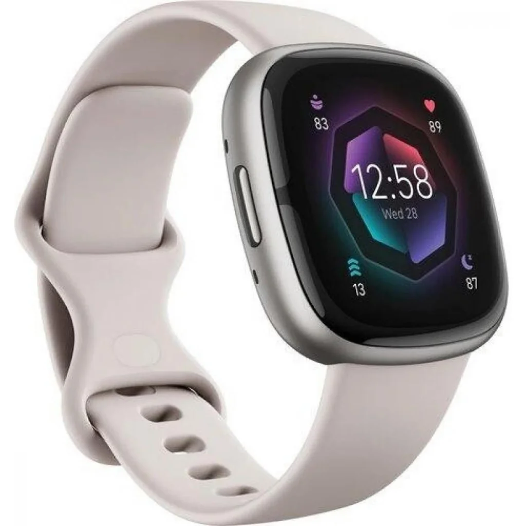 Смарт-годинник Fitbit Sense 2 Lunar White/Platinum (FB521SRWT)