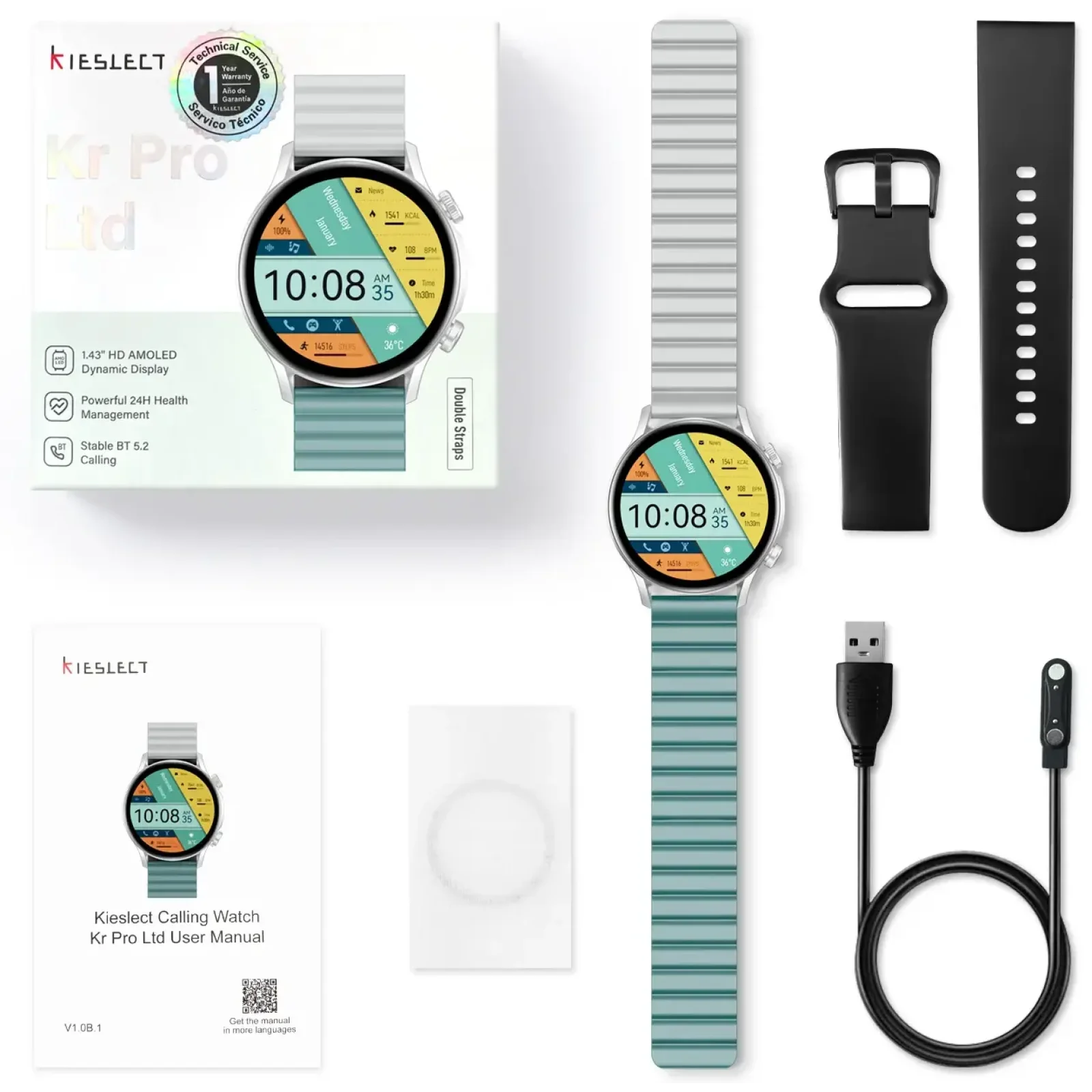 Смарт-часы Kieslect Smart Calling Watch Kr Pro Ltd Silver EU