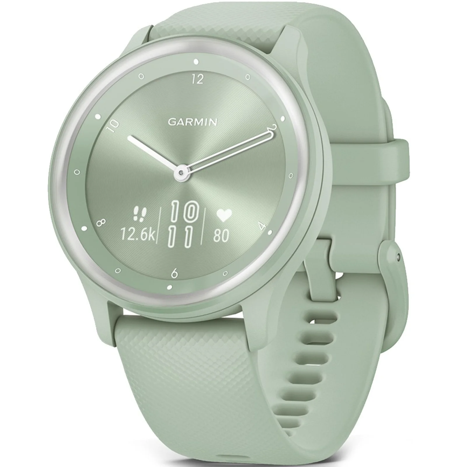 Смарт-годинник GARMIN Vivomove Sport Cool Mint Case and Silicone Band with Silver Accents (010-02566-03)