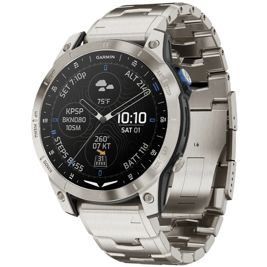 Смарт-годинник GARMIN D2 Mach 1 Aviator Smartwatch with Vented Titanium Bracelet (010-02582-50/51)