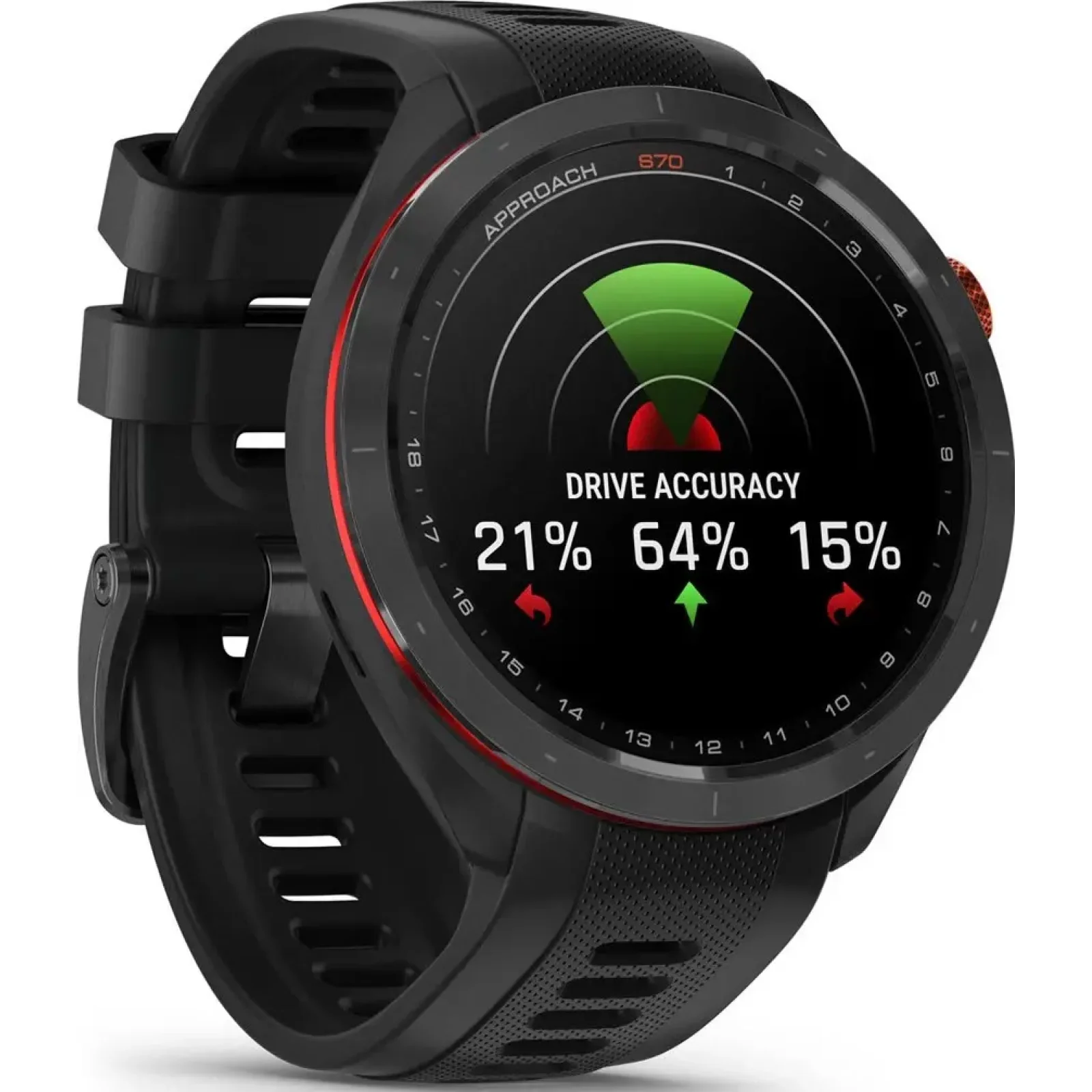 Смарт-годинник GARMIN APPROACH S70 47mm Black Ceramic Bezel with Silicon Band Black (010-02746-12/02)