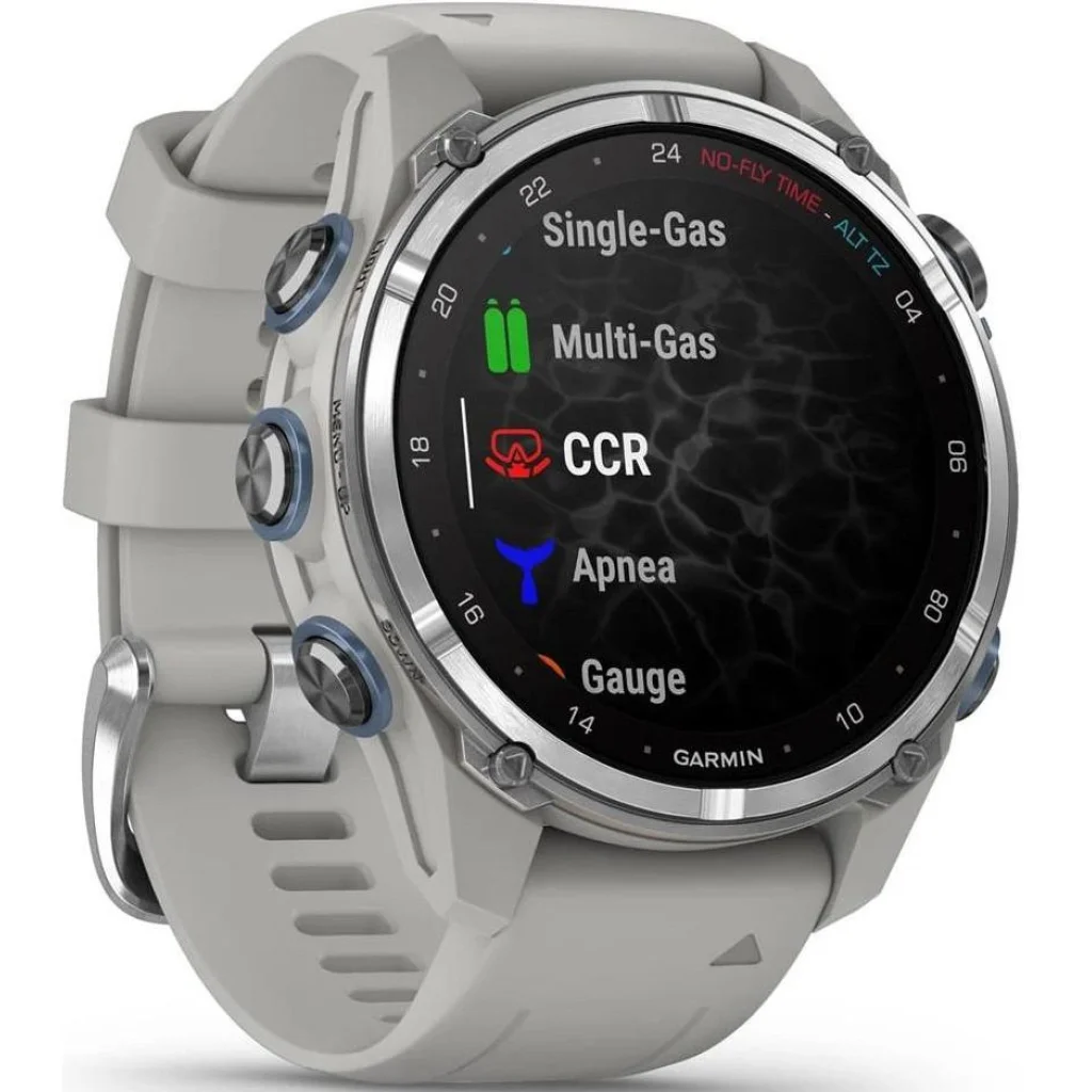 Смарт-часы Garmin Descent Mk3 43 mm Stainless Steel with Fog Gray Silicone Band (010-02753-04/03)