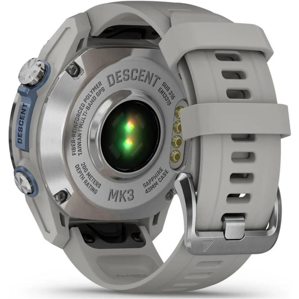 Смарт-часы Garmin Descent Mk3 43 mm Stainless Steel with Fog Gray Silicone Band (010-02753-04/03)