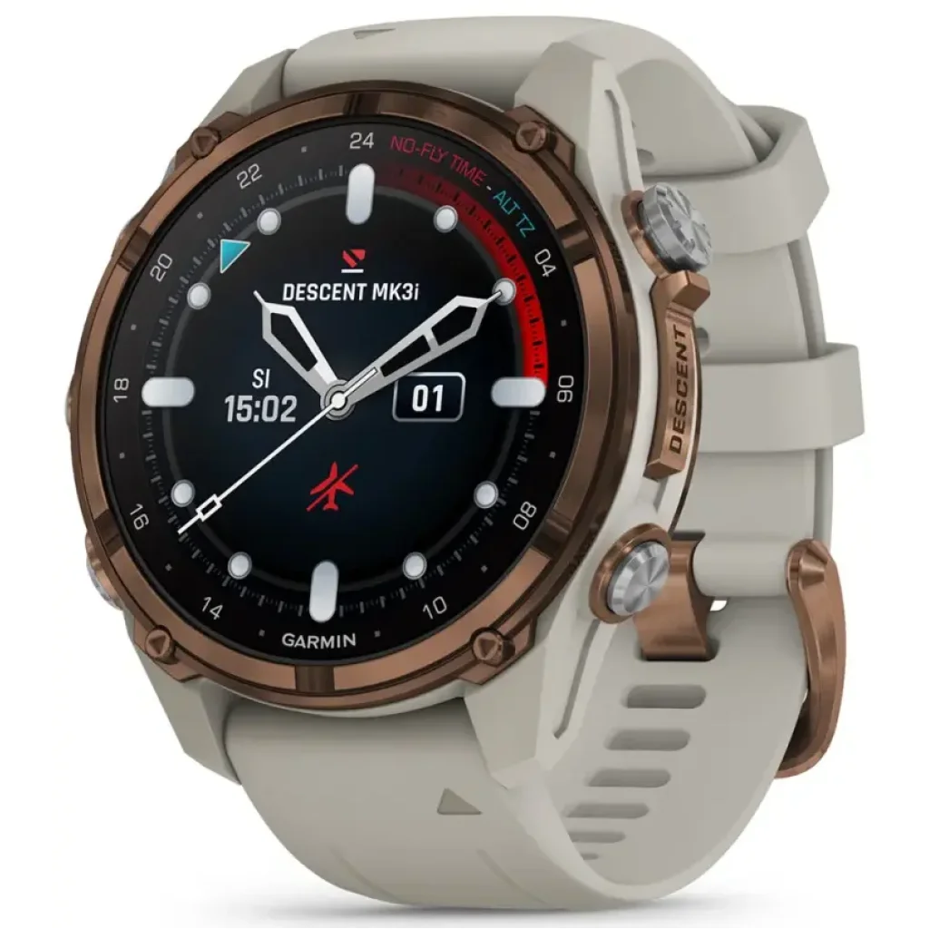 Смарт-часы Garmin Descent Mk3i 43 mm Bronze PVD Titanium with French Gray Silicone Band (010-02753-13/14)