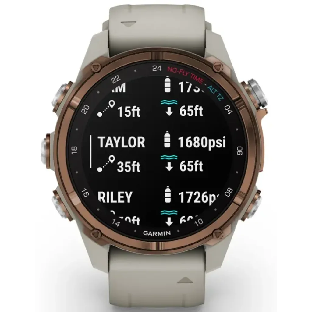 Смарт-часы Garmin Descent Mk3i 43 mm Bronze PVD Titanium with French Gray Silicone Band (010-02753-13/14)