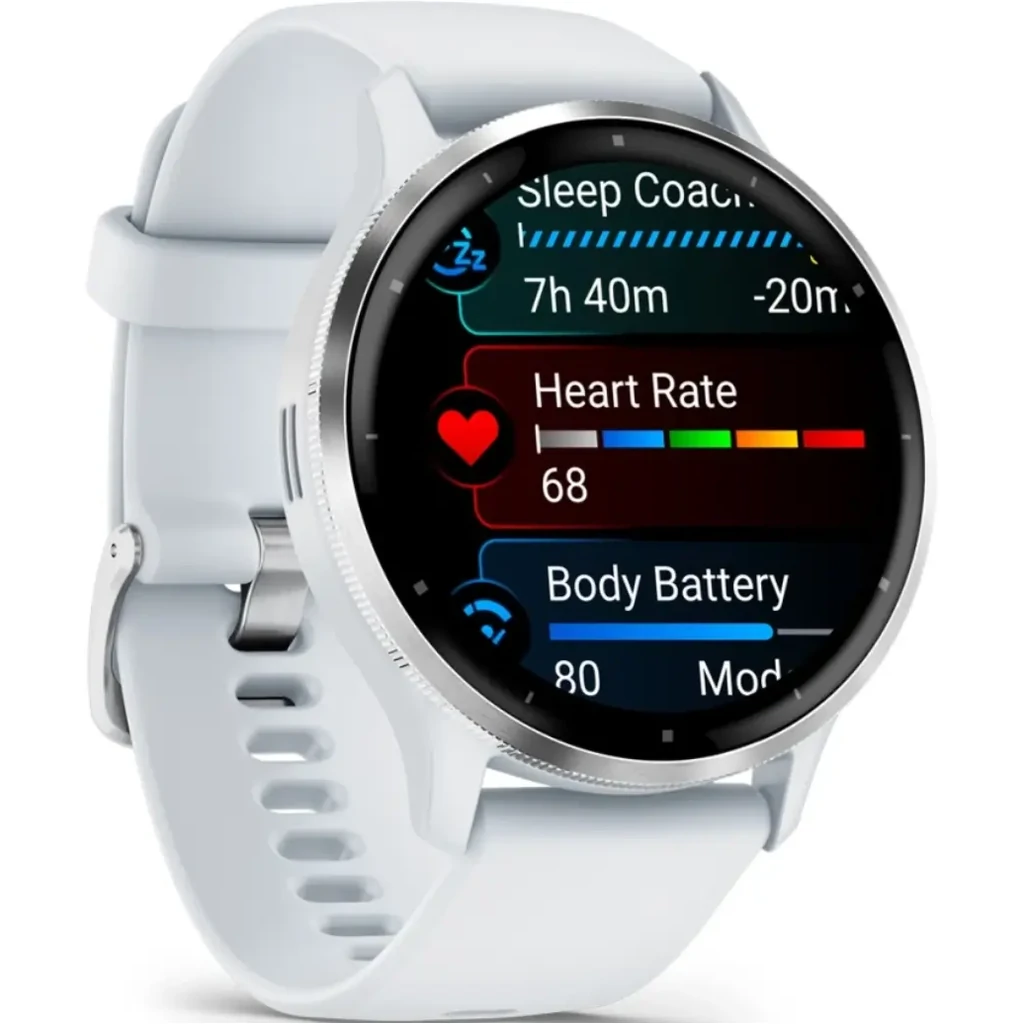 Смарт-годинник GARMIN Venu 3 Slate Stainless Steel Bezel with Whitestone Case and Silicone Band (010-02784-00/50) UA