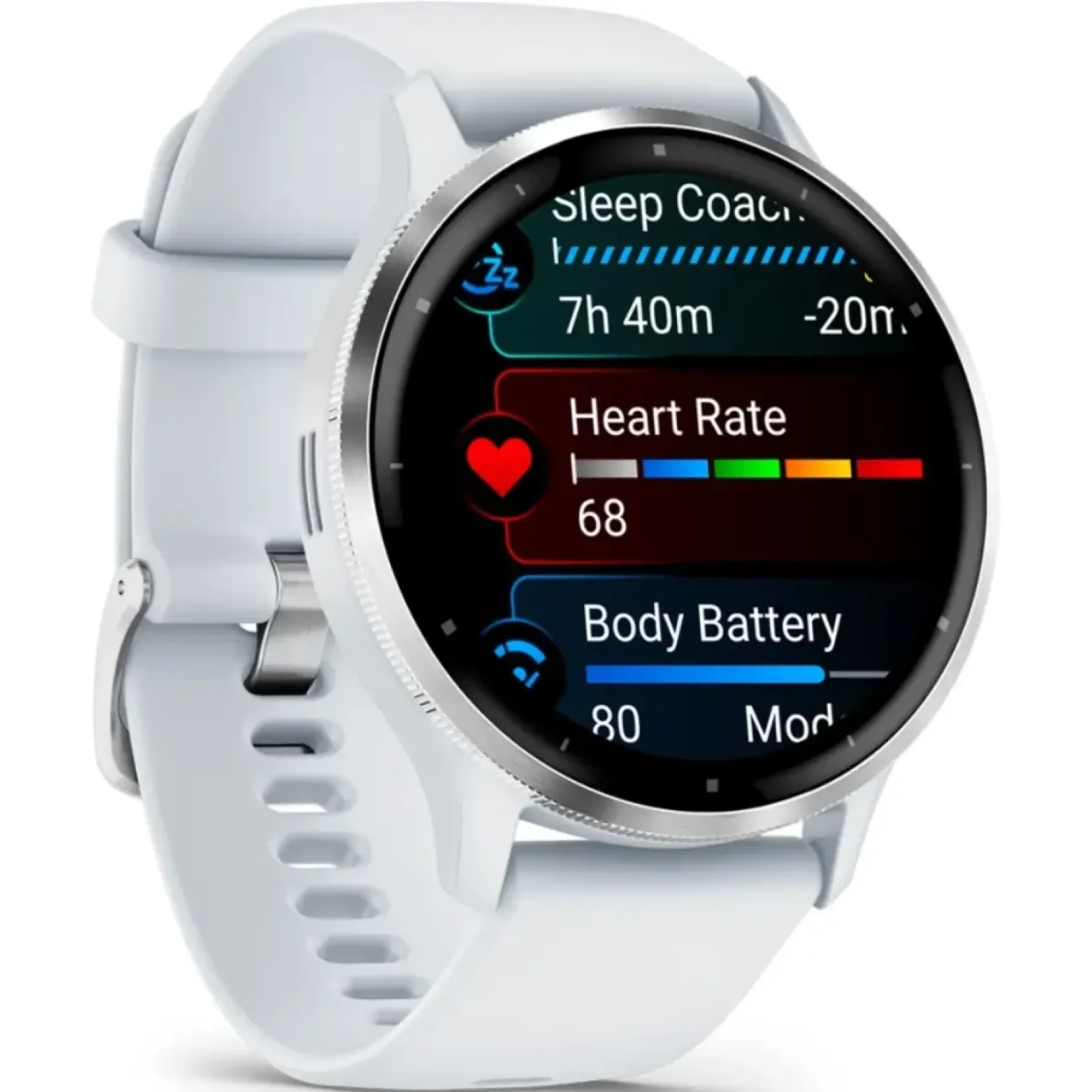 Смарт-годинник GARMIN Venu 3 Slate Stainless Steel Bezel with Whitestone Case and Silicone Band (010-02784-00/50)