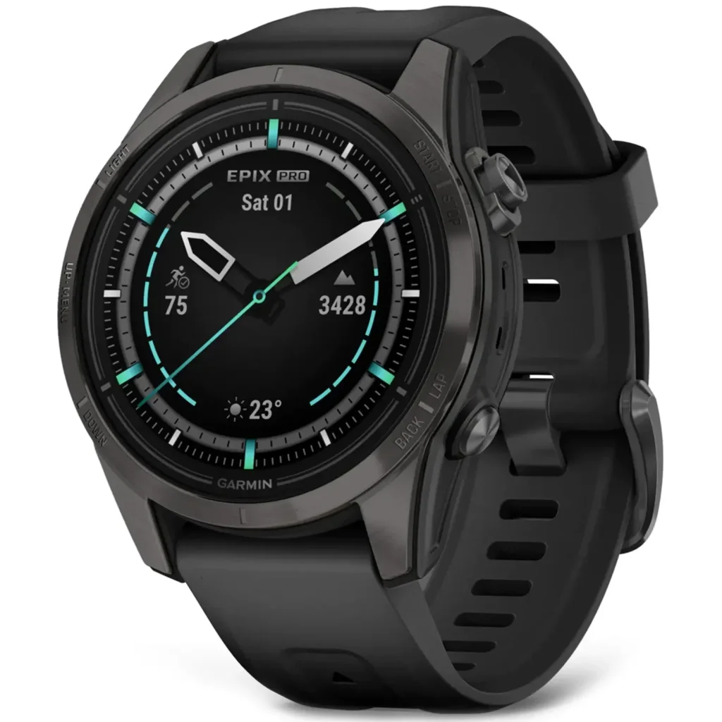 Смарт-часы GARMIN Epix Pro (Gen 2) Sapphire Edition 42mm Carbon Grey DLC Titanium with Black Band (010-02802-14/15)