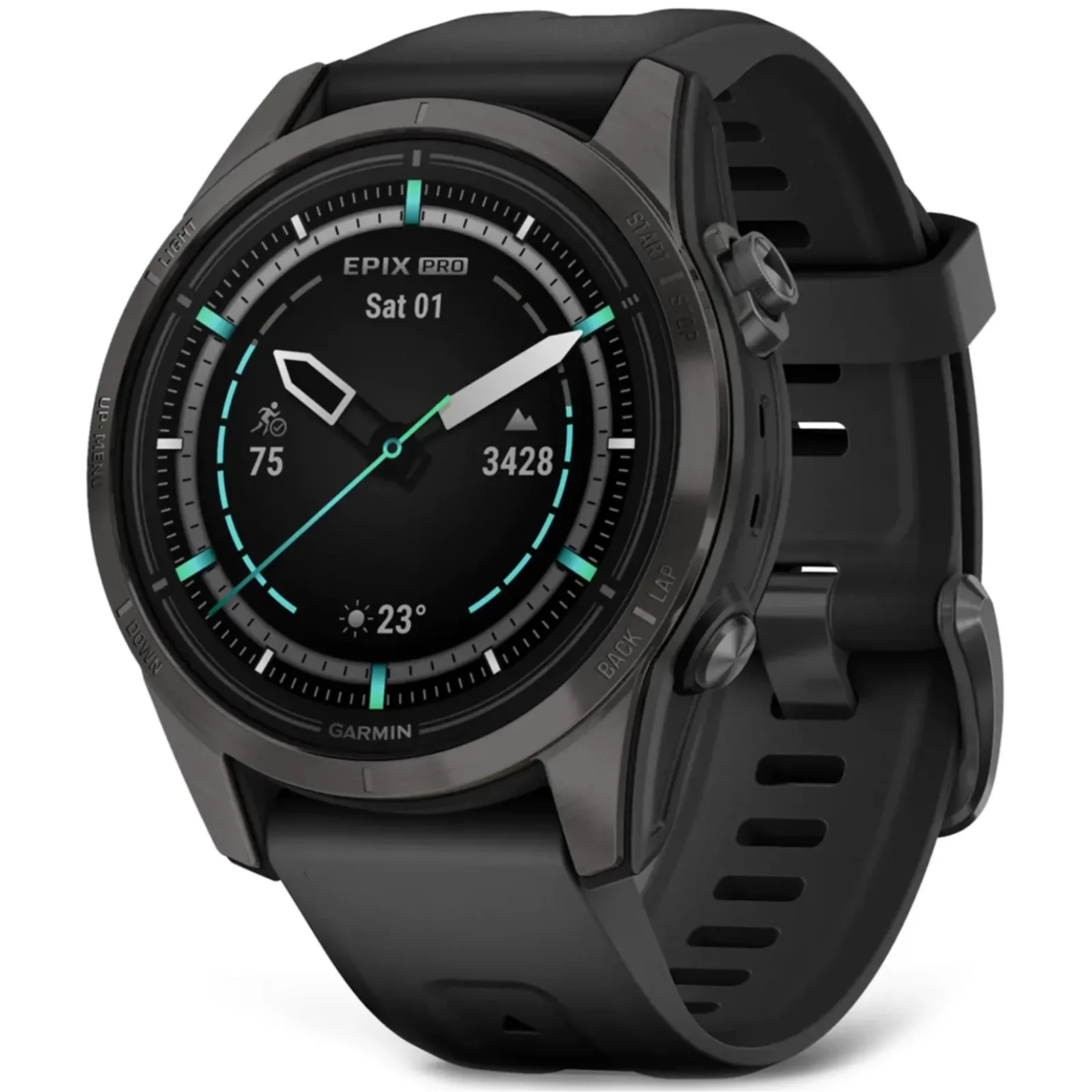 Смарт-часы GARMIN Epix Pro (Gen 2) Sapphire Edition 42mm Carbon Grey DLC Titanium with Black Band (010-02802-14/15)