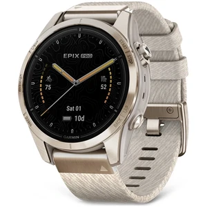 Смарт-часы Garmin Epix Pro (Gen 2) Sapphire Edition 42mm Soft Gold with Cream Heathered Nylon Band (010-02802-20)