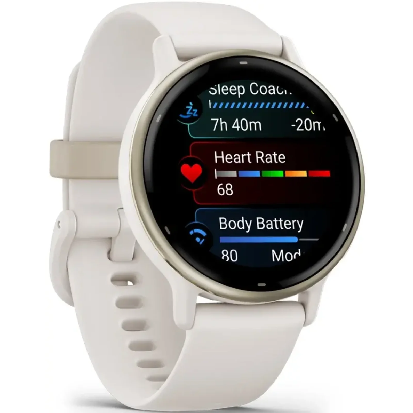 Смарт-часы GARMIN Vivoactive 5 Cream Gold Aluminum Bezel with Ivory Case and Silicone Band (010-02862-11)