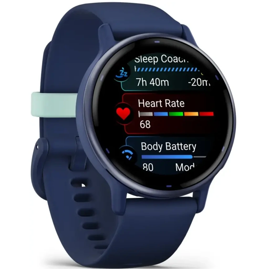Смарт-годинник GARMIN Vivoactive 5 Metallic Navy Aluminum Bezel with Navy Case and Silicone Band (010-02862-12/52)