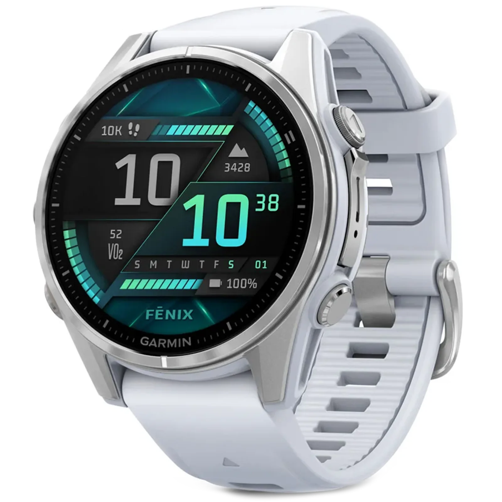 Смарт-годинник Garmin Fenix 8 Amoled 43mm Silver with Whitestone Silicone Band (010-02903-00)