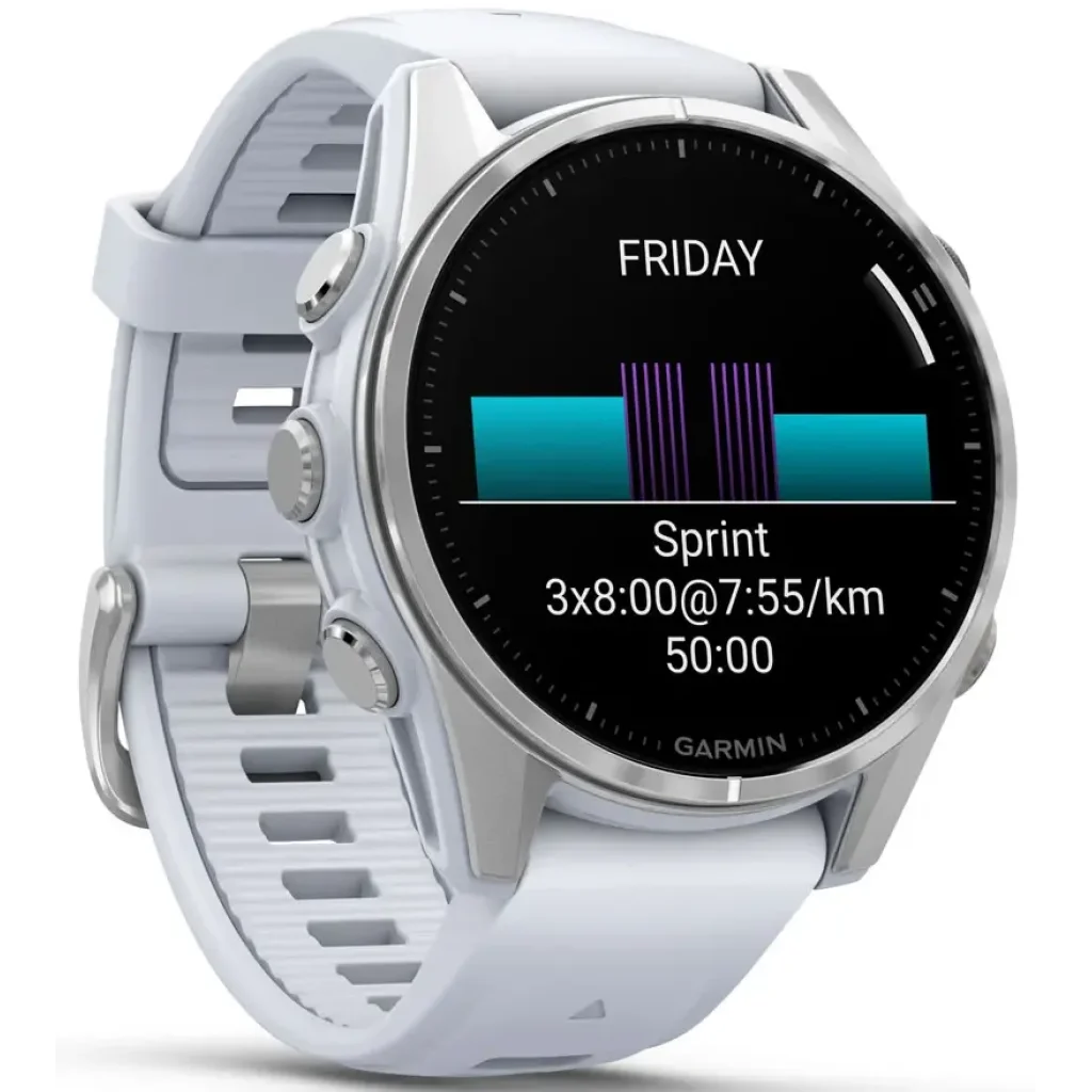 Смарт-годинник Garmin Fenix 8 Amoled 43mm Silver with Whitestone Silicone Band (010-02903-00)