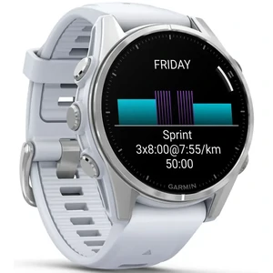 Смарт-годинник Garmin Fenix 8 Amoled 43mm Silver with Whitestone Silicone Band (010-02903-00)