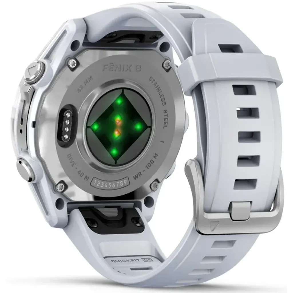 Смарт-годинник Garmin Fenix 8 Amoled 43mm Silver with Whitestone Silicone Band (010-02903-00)