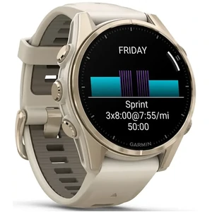 Смарт-часы Garmin Fenix 8 Amoled 43mm Sapphire Soft Gold with Fog Gray/Dark Sandstone Silicone Band (010-02903-10/11)