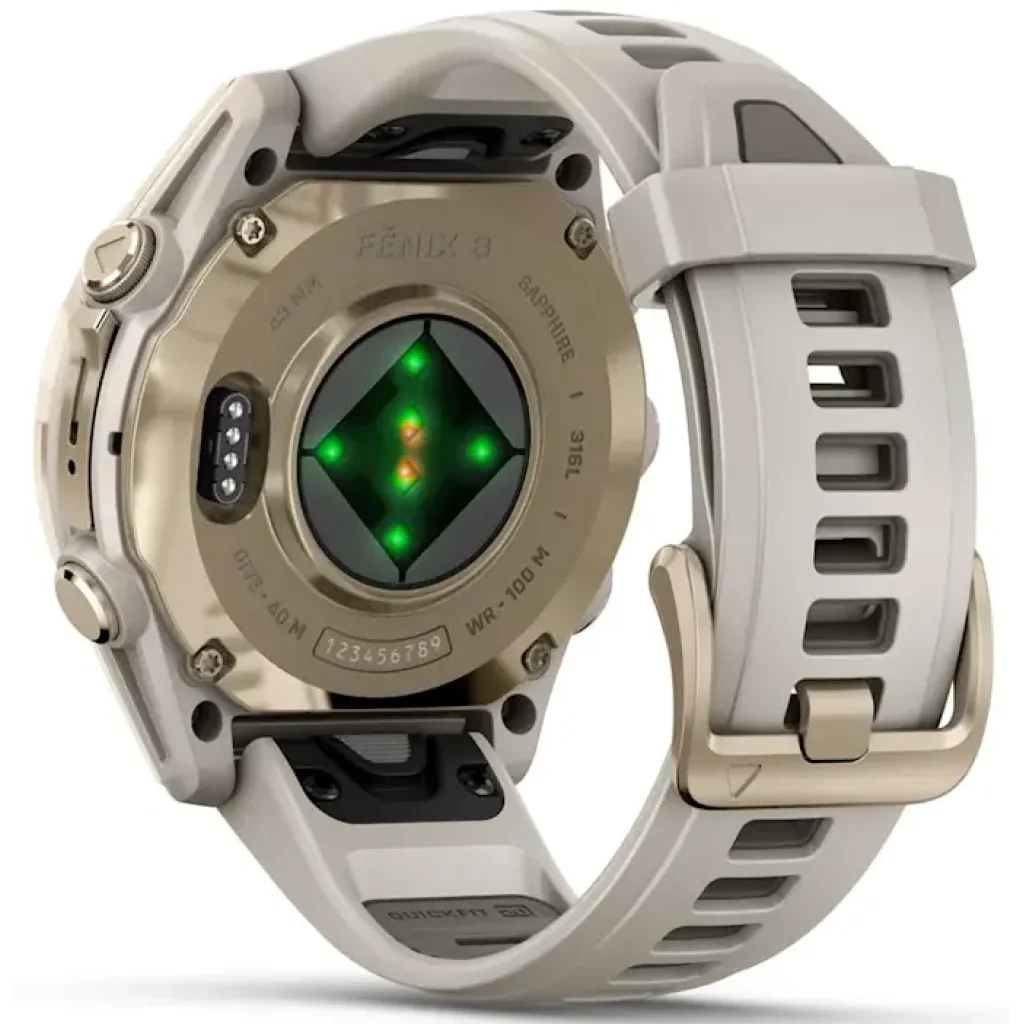 Смарт-часы Garmin Fenix 8 Amoled 43mm Sapphire Soft Gold with Fog Gray/Dark Sandstone Silicone Band (010-02903-10/11)