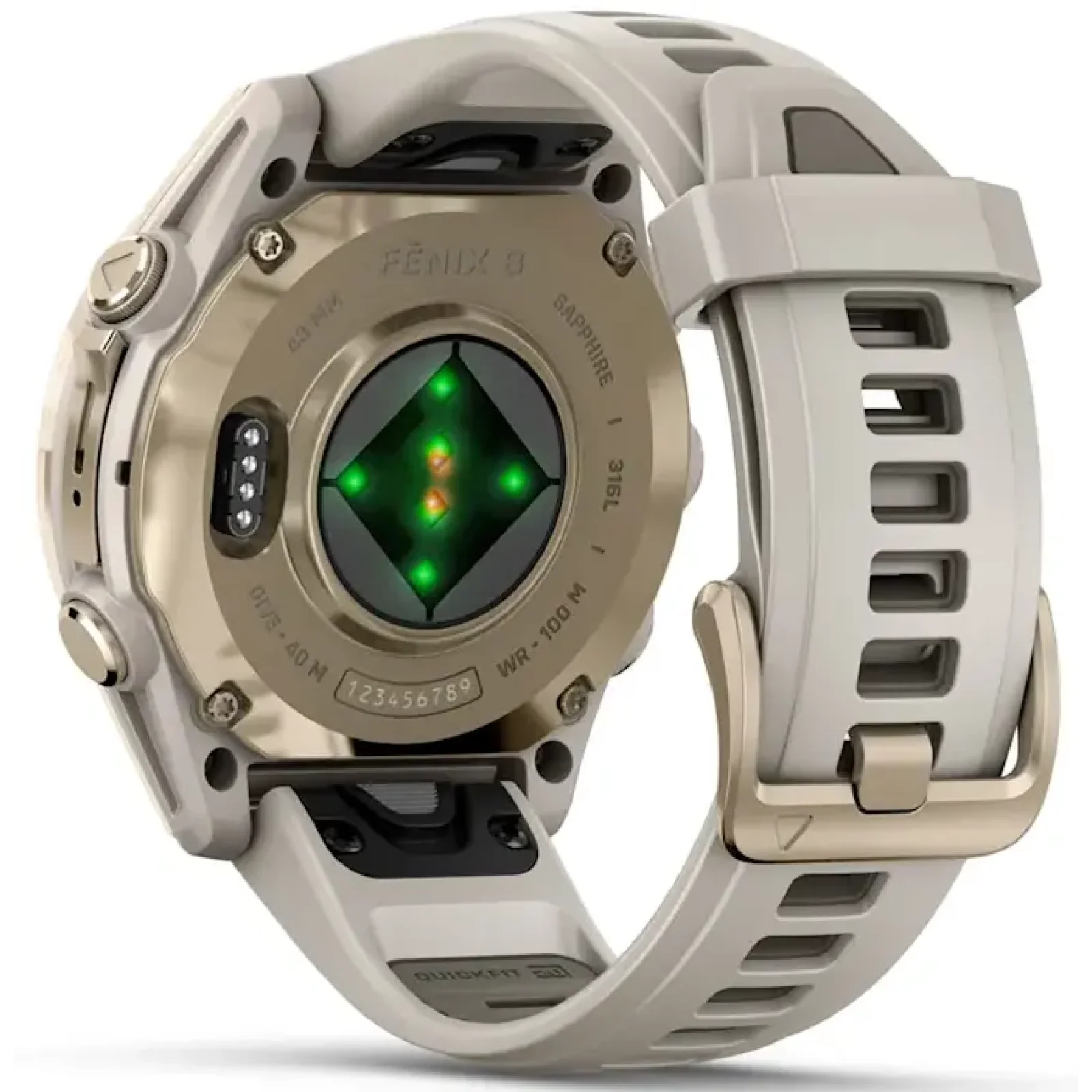 Смарт-годинник Garmin Fenix 8 Amoled 43mm Sapphire Soft Gold with Fog Gray/Dark Sandstone Silicone Band (010-02903-10/11)