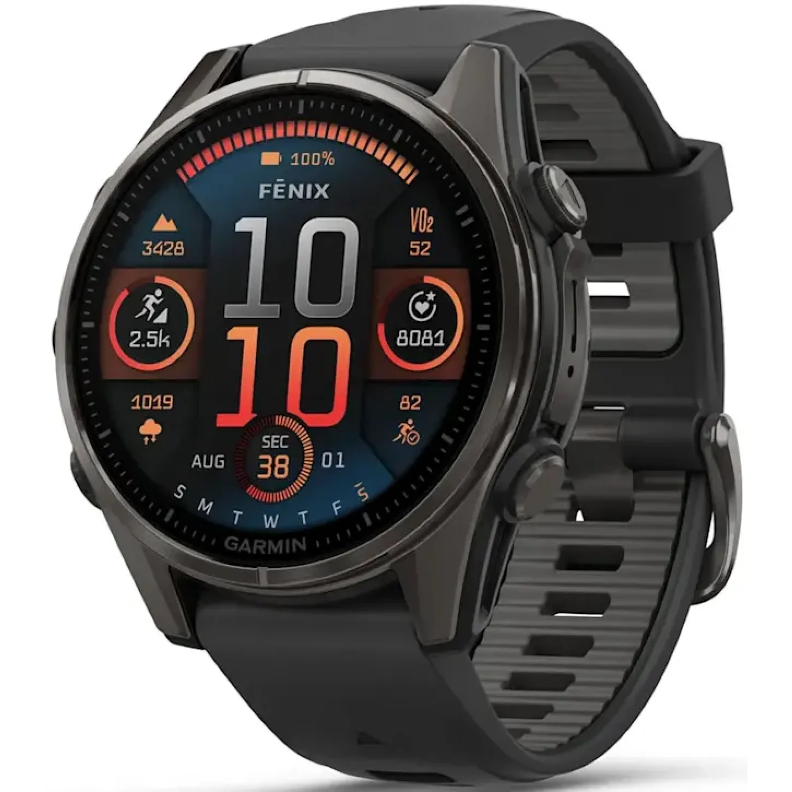 Смарт-часы Garmin Fenix 8 Amoled 43mm Carbon Gray DLC Titanium with Black/Pebble Gray Silicone Band (010-02903-20/21/28)