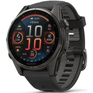 Смарт-годинник Garmin Fenix 8 Amoled 43mm Carbon Gray DLC Titanium with Black/Pebble Gray Silicone Band (010-02903-20/21/28)