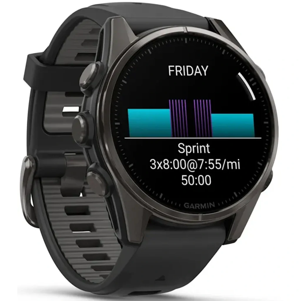 Смарт-годинник Garmin Fenix 8 Amoled 43mm Carbon Gray DLC Titanium with Black/Pebble Gray Silicone Band (010-02903-20/21/28)