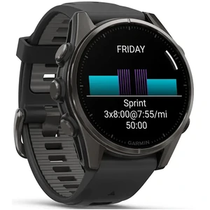 Смарт-годинник Garmin Fenix 8 Amoled 43mm Carbon Gray DLC Titanium with Black/Pebble Gray Silicone Band (010-02903-20/21/28)
