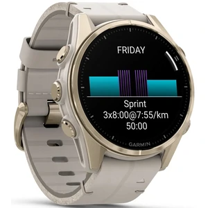 Смарт-часы Garmin Fenix 8 Amoled 43mm Sapphire Soft Gold with Limestone Leather Band (010-02903-40)