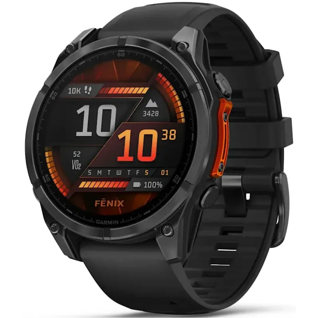 Смарт-годинник Garmin Fenix 8 Amoled 47mm Slate Gray with Black Silicone Band (010-02904-00/01/09) UA