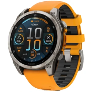 Смарт-годинник Garmin Fenix 8 Amoled 47mm Sapphire Titanium with Spark Orange/Graphite Silicone Band (010-02904-10/11/19)