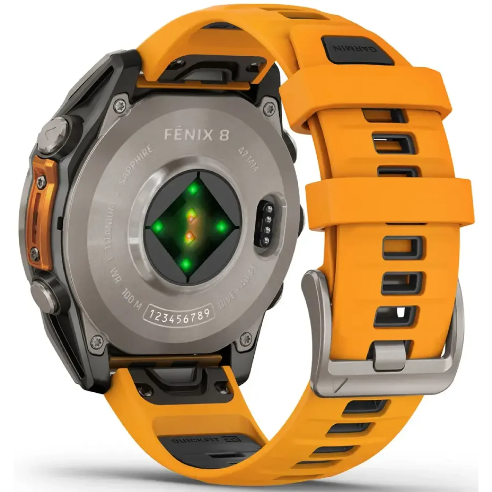 Смарт-часы Garmin Fenix 8 Amoled 47mm Sapphire Titanium with Spark Orange/Graphite Silicone Band (010-02904-10/11/19)