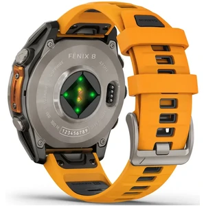 Смарт-годинник Garmin Fenix 8 Amoled 47mm Sapphire Titanium with Spark Orange/Graphite Silicone Band (010-02904-10/11/19)