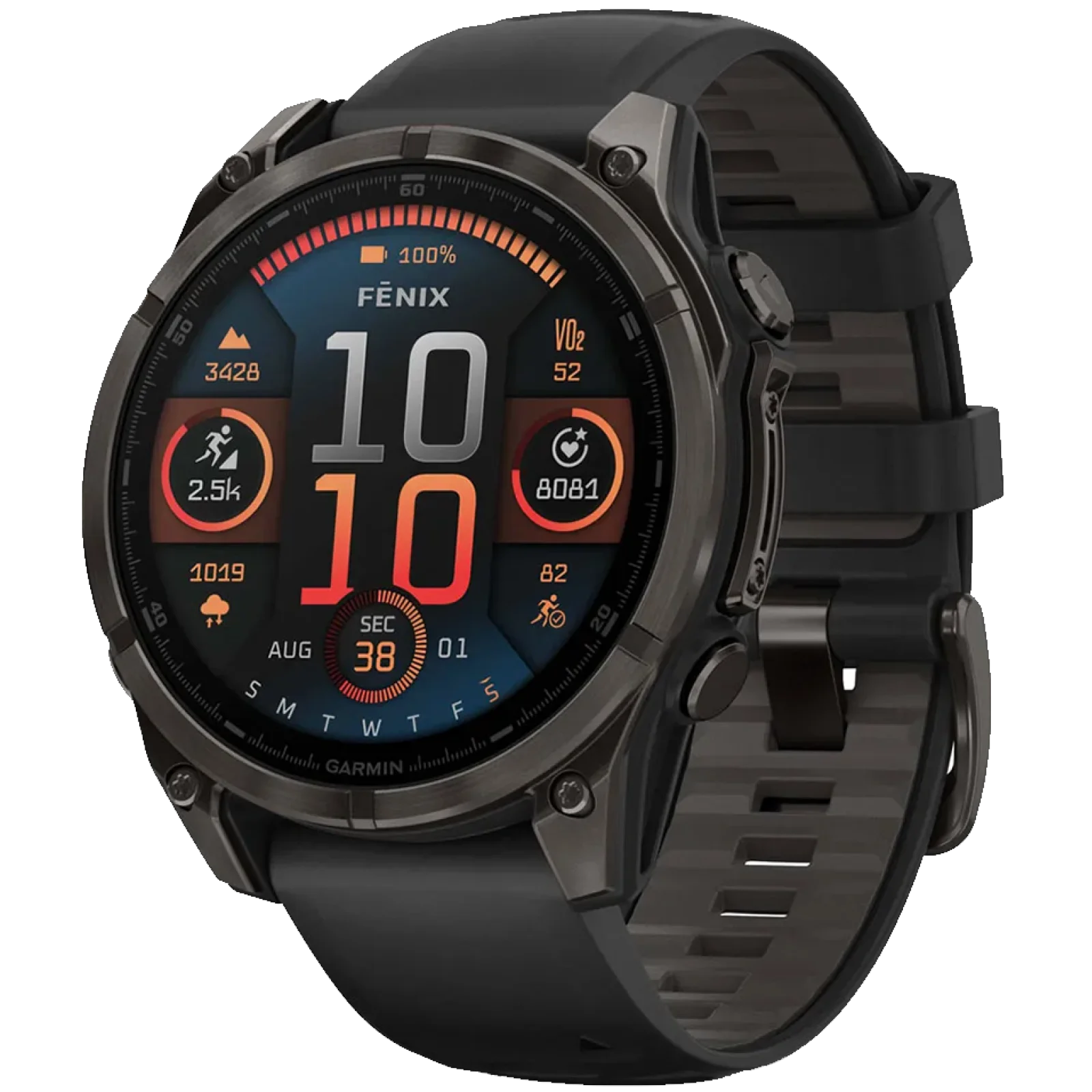 Смарт-часы Garmin Fenix 8 Amoled 47mm Sapphire Carbon Gray DLC Titanium with Black/Pebble Gray Silicone Band (010-02904-20/21)