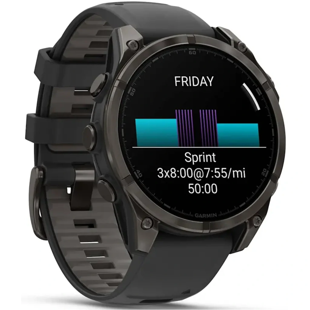 Смарт-годинник Garmin Fenix 8 Amoled 47mm Sapphire Carbon Gray DLC Titanium with Black/Pebble Gray Silicone Band (010-02904-20/21)