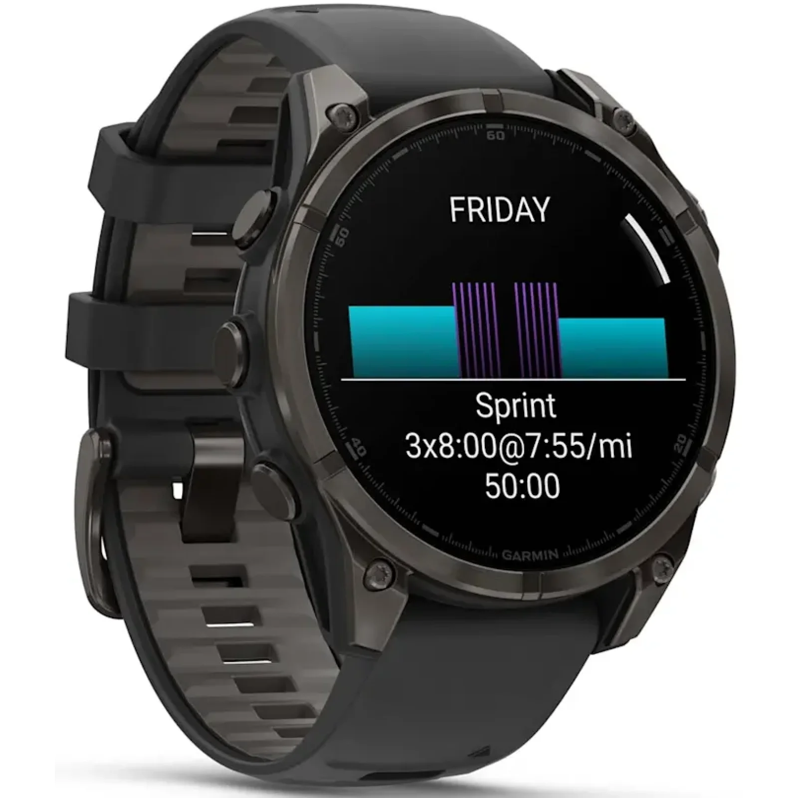 Смарт-часы Garmin Fenix 8 Amoled 47mm Sapphire Carbon Gray DLC Titanium with Black/Pebble Gray Silicone Band (010-02904-20/21)