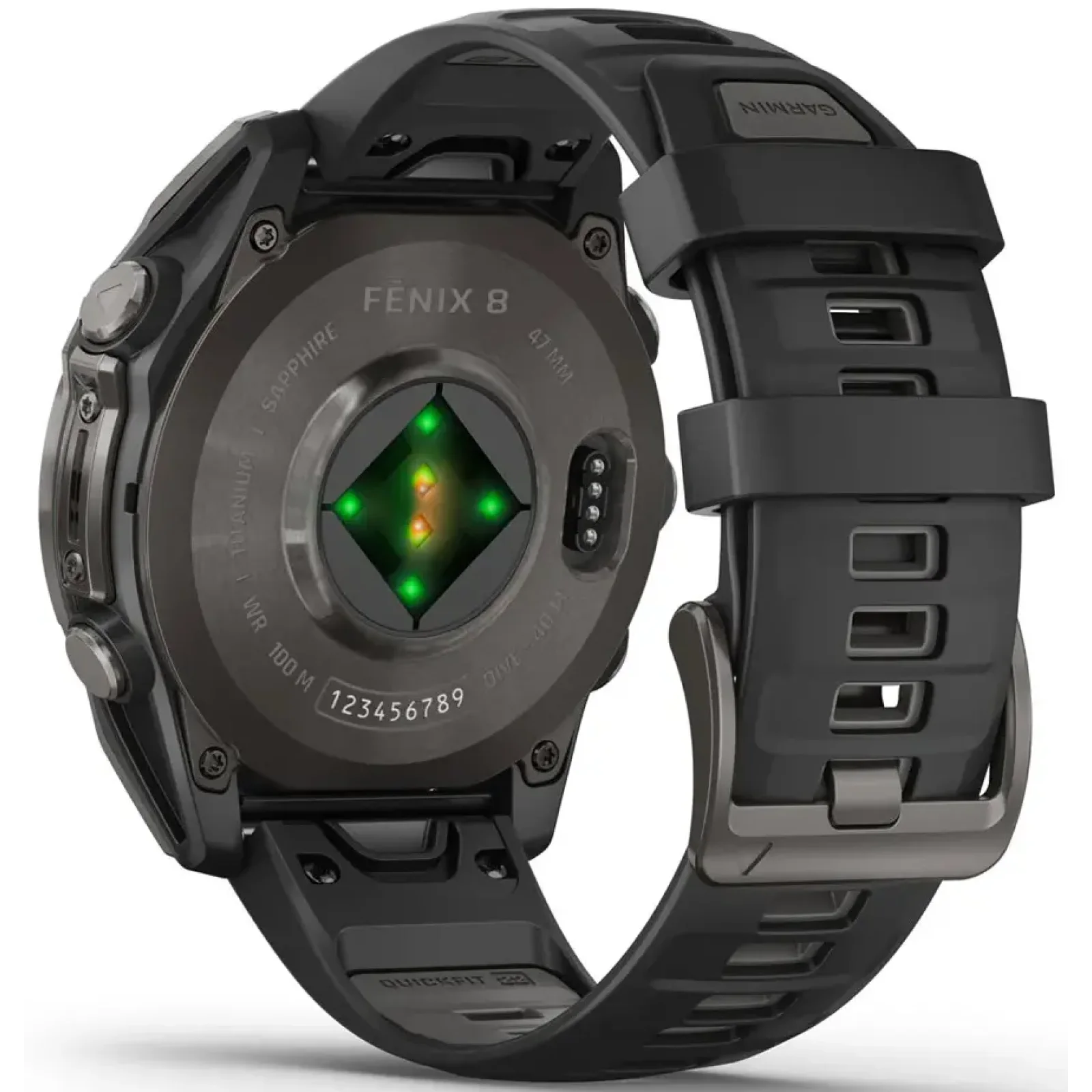 Смарт-часы Garmin Fenix 8 Amoled 47mm Sapphire Carbon Gray DLC Titanium with Black/Pebble Gray Silicone Band (010-02904-20/21)