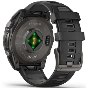 Смарт-годинник Garmin Fenix 8 Amoled 47mm Sapphire Carbon Gray DLC Titanium with Black/Pebble Gray Silicone Band (010-02904-20/21)