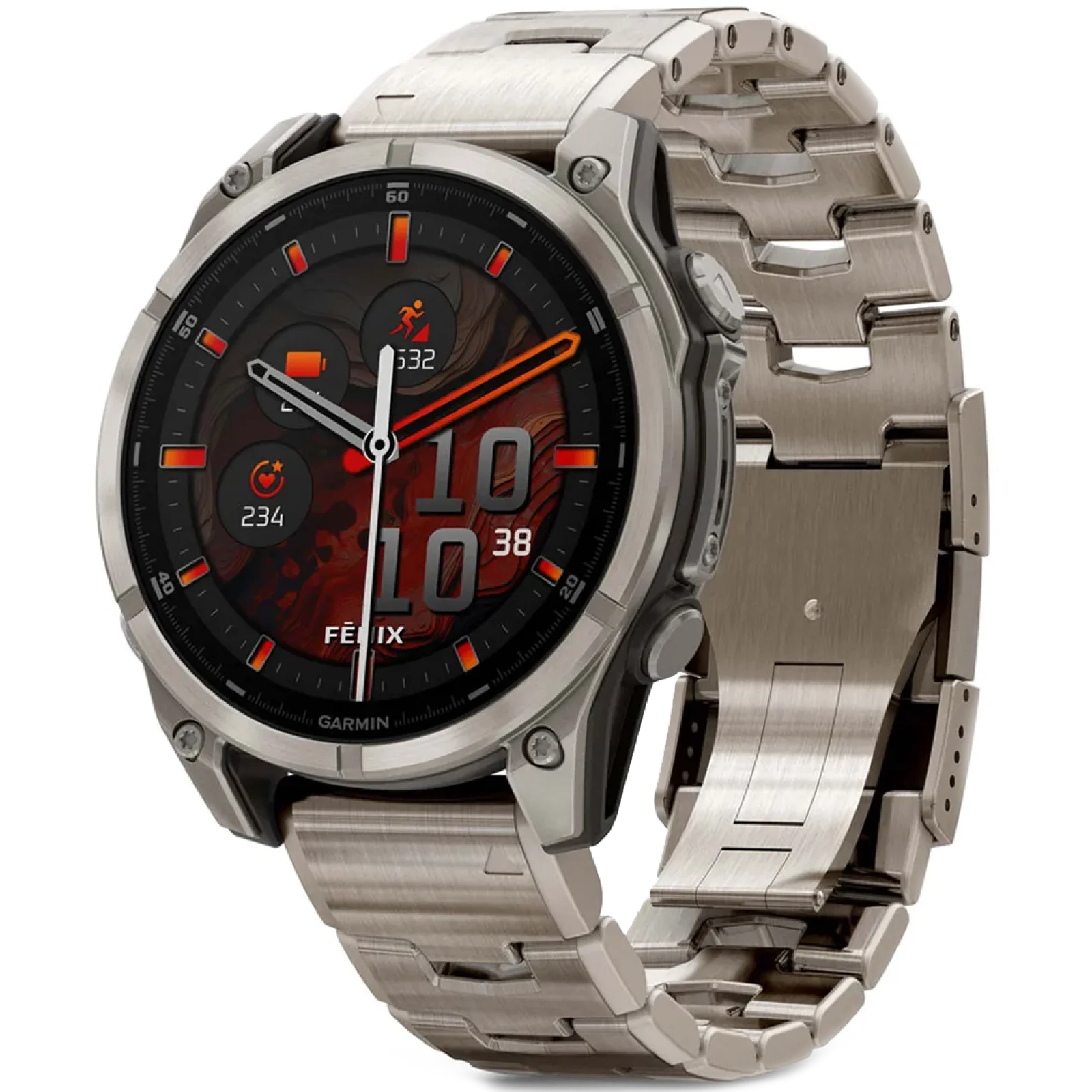 Смарт-часы Garmin Fenix 8 Amoled 47mm Sapphire Titanium with Vented Titanium Bracelet (010-02904-40)