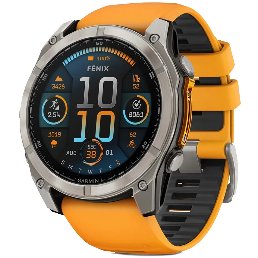 Смарт-годинник Garmin Fenix 8 Amoled 51mm Sapphire Titanium with Spark Orange/Graphite Silicone Band (010-02905-10/11/53) UA