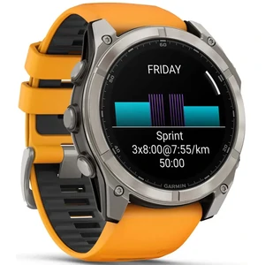 Смарт-годинник Garmin Fenix 8 Amoled 51mm Sapphire Titanium with Spark Orange/Graphite Silicone Band (010-02905-10/11/53) UA