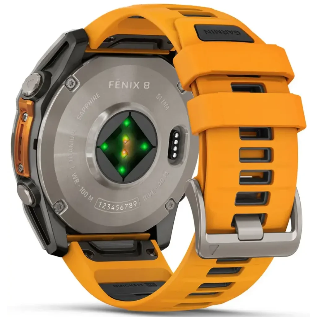 Смарт-годинник Garmin Fenix 8 Amoled 51mm Sapphire Titanium with Spark Orange/Graphite Silicone Band (010-02905-10/11/53) UA