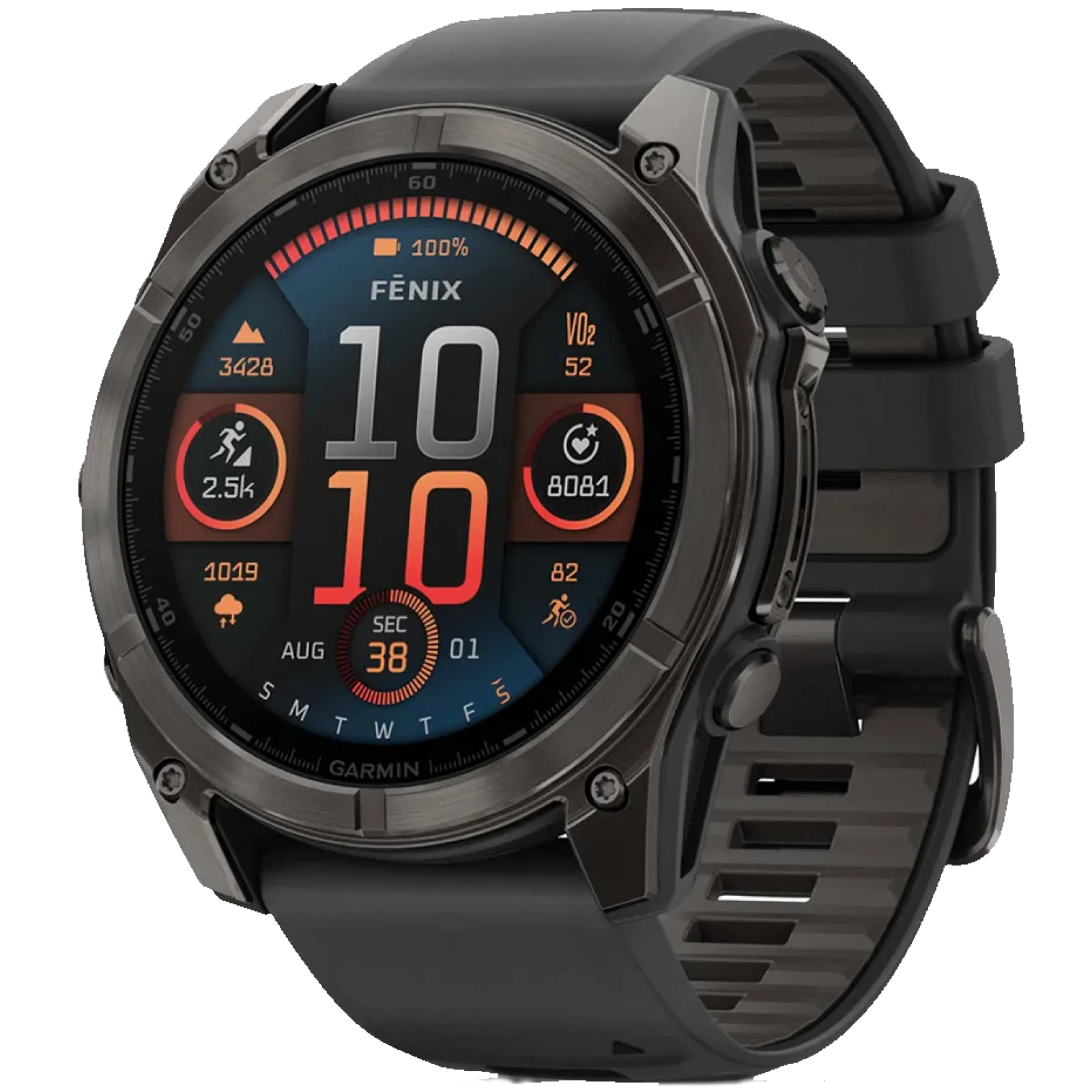 Смарт-часы Garmin Fenix 8 Amoled 51mm Sapphire Carbon Gray DLC Titanium with Black/Pebble Gray Silicone Band (010-02905-20/21)