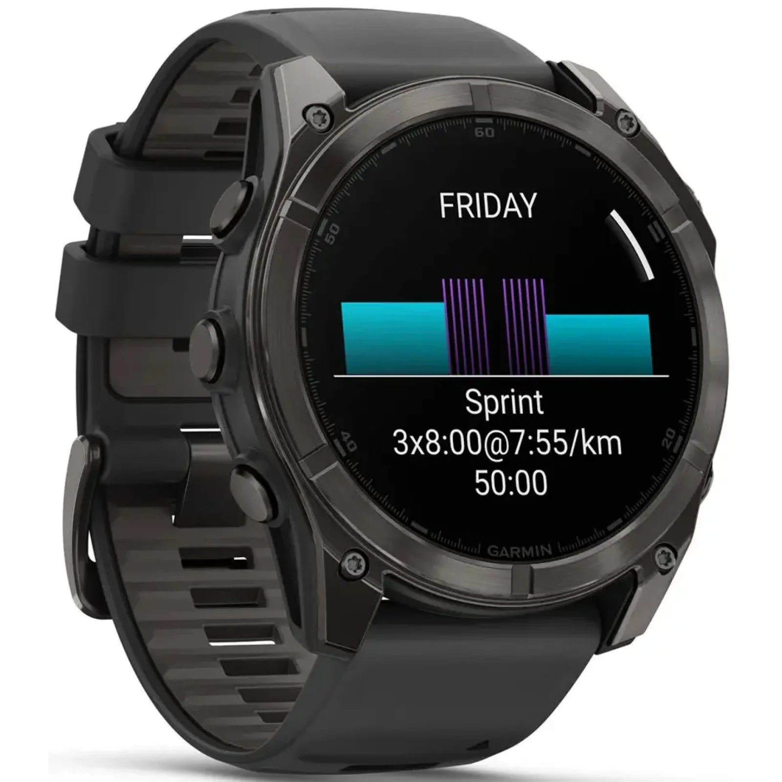 Смарт-часы Garmin Fenix 8 Amoled 51mm Sapphire Carbon Gray DLC Titanium with Black/Pebble Gray Silicone Band (010-02905-20/21)