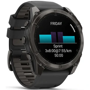 Смарт-годинник Garmin Fenix 8 Amoled 51mm Sapphire Carbon Gray DLC Titanium with Black/Pebble Gray Silicone Band (010-02905-20/21)