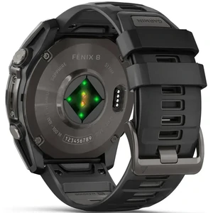 Смарт-годинник Garmin Fenix 8 Amoled 51mm Sapphire Carbon Gray DLC Titanium with Black/Pebble Gray Silicone Band (010-02905-20/21)