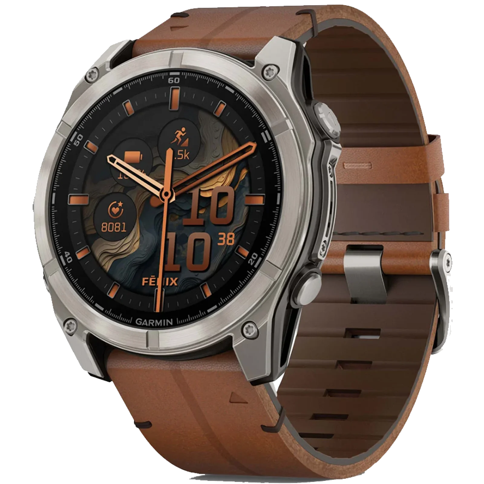 Смарт-годинник Garmin Fenix 8 Amoled 51mm Sapphire Graphite/Carbon Gray DLC Titanium with QuickFit Leather Strap (010-02905-40)