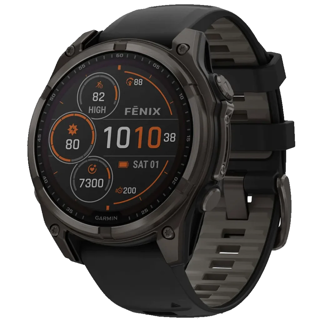 Смарт-годинник Garmin Fenix 8 51mm Solar Sapphire Carbon Gray DLC Titanium with Black/Pebble Gray Silicone Band (010-02907-10/11)