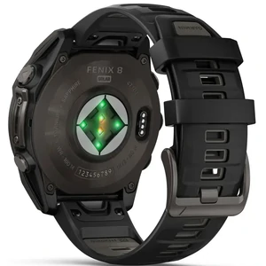 Смарт-годинник Garmin Fenix 8 47mm Solar Sapphire Carbon Gray DLC Titanium with Black/Pebble Gray Silicone Band (010-02906-10/11)